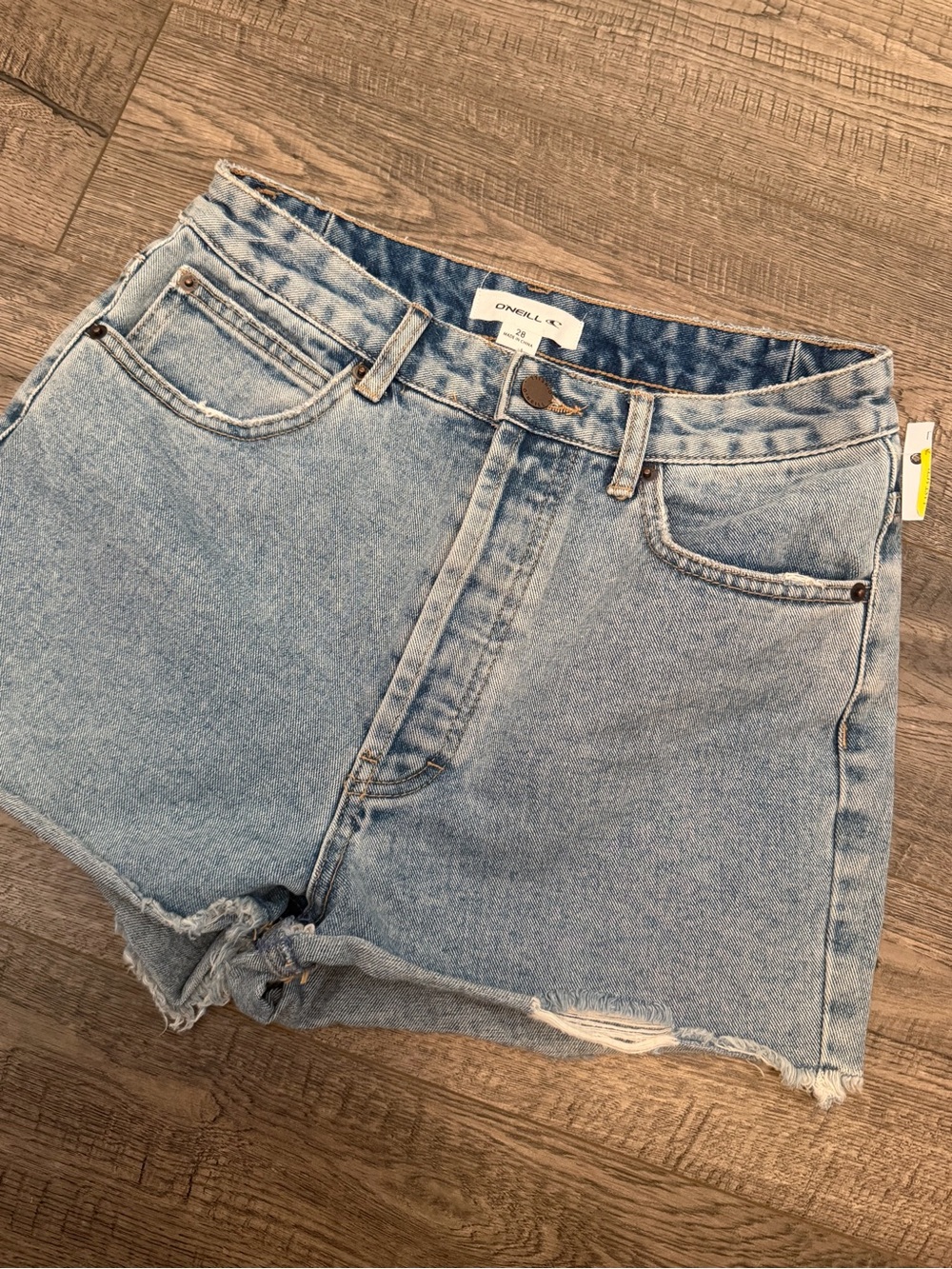 O'Neill Faded Blue High-Rise Cutoff Denim Shorts